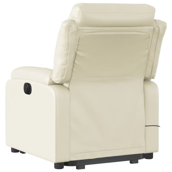 vidaXL Massagefåtölj med uppresningshjälp gräddvit konstläder