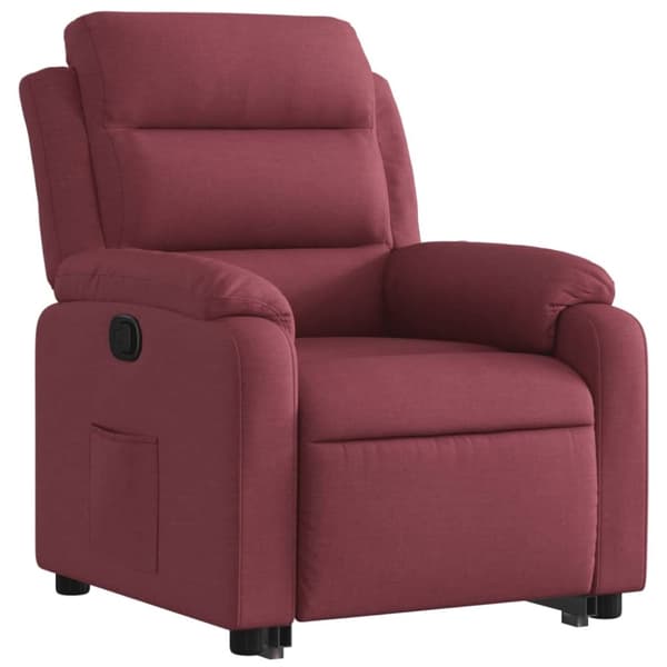 vidaXL Reclinerfåtölj med uppresningshjälp vinröd tyg