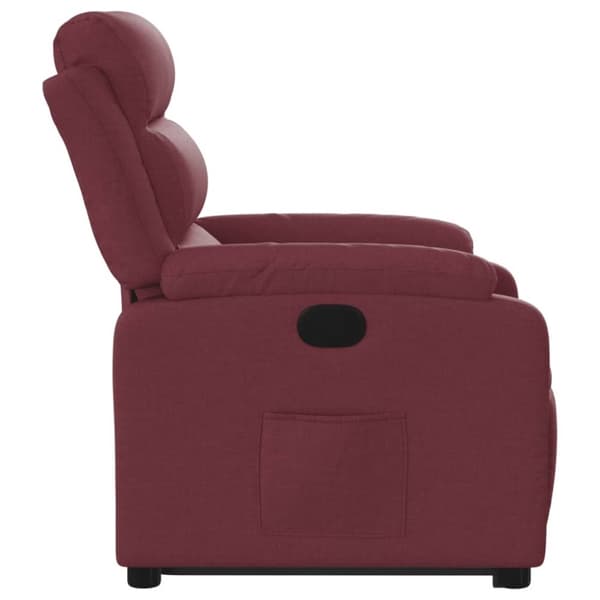vidaXL Reclinerfåtölj med uppresningshjälp vinröd tyg