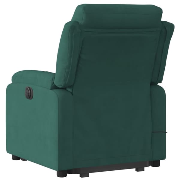 vidaXL Massagefåtölj med uppresningshjälp mörkgrön sammet