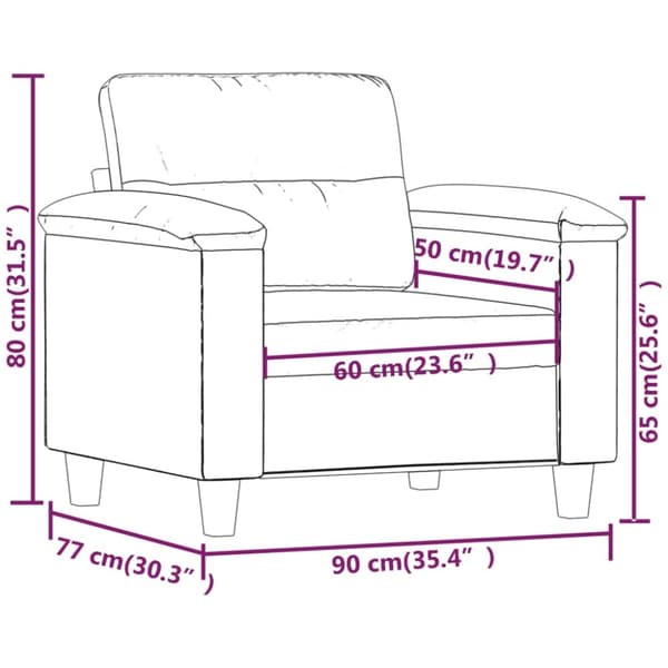 vidaXL sofastol 60 cm mikrofiberstof beige