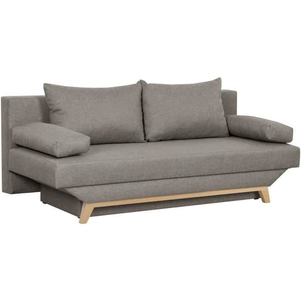 TEIJO 3-sits konvertibel bänk med förvaringslåda - Taupe tyg - L187 x D 91 x H 82 cm