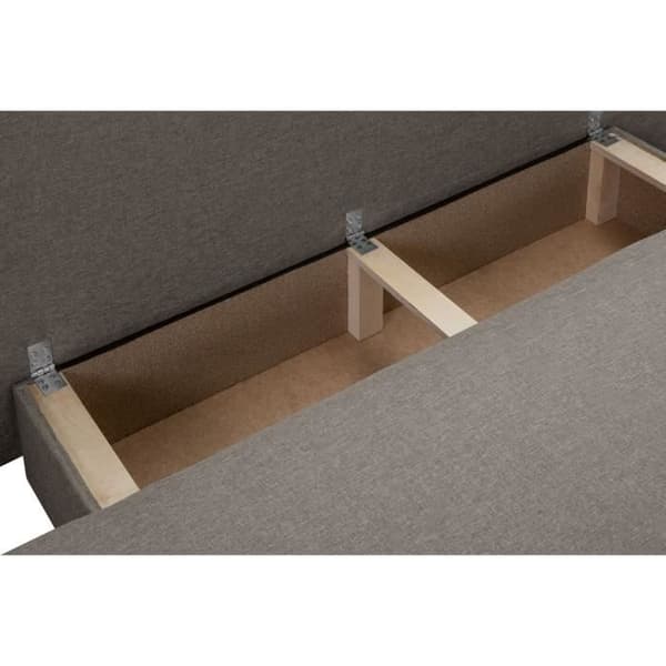 TEIJO 3-sits konvertibel bänk med förvaringslåda - Taupe tyg - L187 x D 91 x H 82 cm