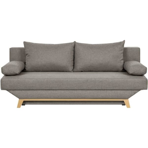 TEIJO 3-sits konvertibel bänk med förvaringslåda - Taupe tyg - L187 x D 91 x H 82 cm