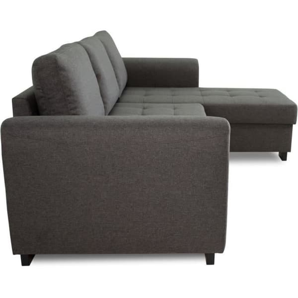 4-sits vändbar fast hörnsoffa - Antracittyg - L245 x D150 x H86 cm - HAMILTON - Tillverkad i Ukraina