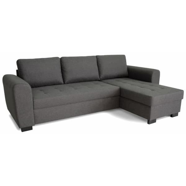4-sits vändbar fast hörnsoffa - Antracittyg - L245 x D150 x H86 cm - HAMILTON - Tillverkad i Ukraina