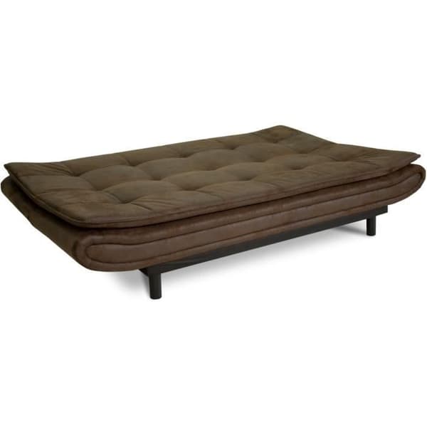 DARIUS bäddsoffa - Brunt tyg - L 194 x D 121 x H 83 cm - Tillverkad i Ukraina