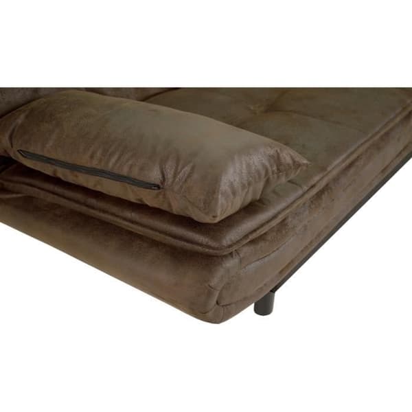 DARIUS bäddsoffa - Brunt tyg - L 194 x D 121 x H 83 cm - Tillverkad i Ukraina