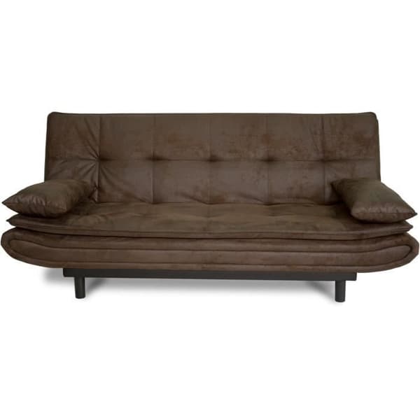 DARIUS bäddsoffa - Brunt tyg - L 194 x D 121 x H 83 cm - Tillverkad i Ukraina