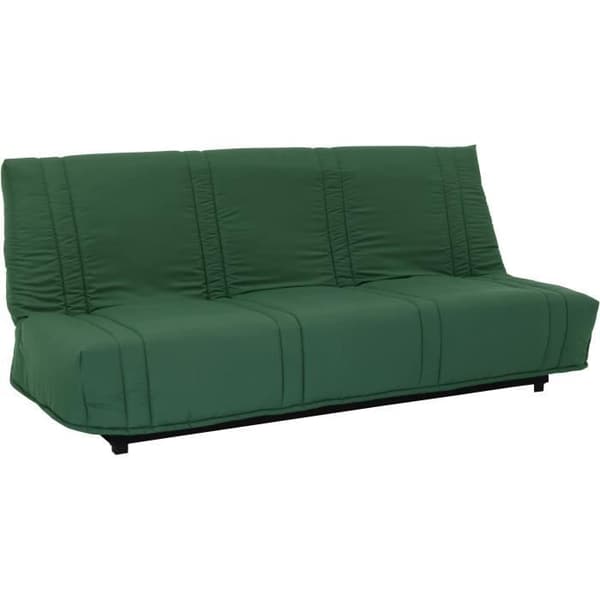 3-sits bäddsoffa LENA 20 - Skogsgrönt bomullstyg - Säng 125x190 cm - L193 x D92 x H93 cm