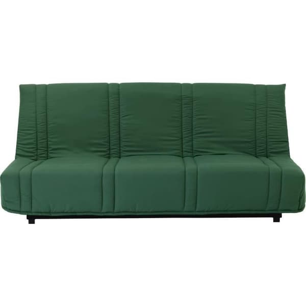 3-sits bäddsoffa LENA 20 - Skogsgrönt bomullstyg - Säng 125x190 cm - L193 x D92 x H93 cm