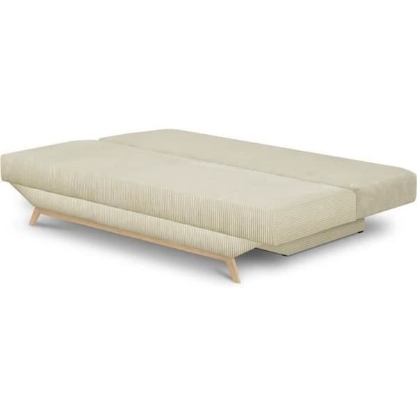 3-sits konvertibel bänk - Förvaringslåda - Beige manchestertyg - L 190 x H 92 x D 84 cm - TEIJO