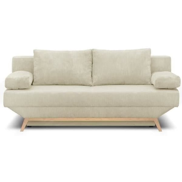 3-sits konvertibel bänk - Förvaringslåda - Beige manchestertyg - L 190 x H 92 x D 84 cm - TEIJO