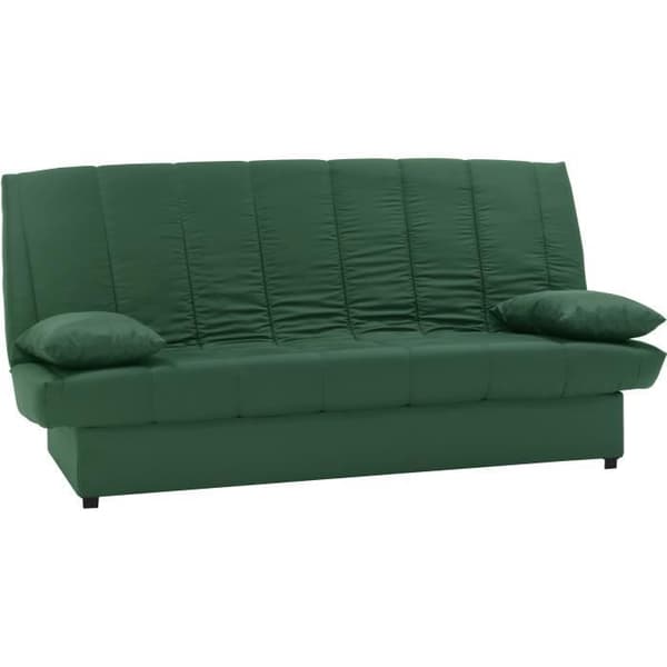 3-sits bäddsoffa - 100 % grönt bomullstyg - Modern stil - L 190 x D92 cm - MILA