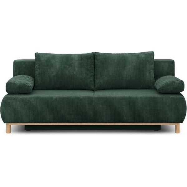 MIKA 3-sits cabriolet bänk - Skogsgrön manchester - Förvaringslåda - L 192 x H 84 x D 93 cm