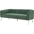 Miniatyrbild 3 av 6: Soffa 3 platser - Grön sammet - L 207 x P 87 x H 77 cm - MATHIS - Massiv trästruktur