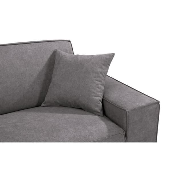Hexagone - 3-sits rak soffa - Grå tyg - L 216 x D 90 x H 80 cm - Gustave