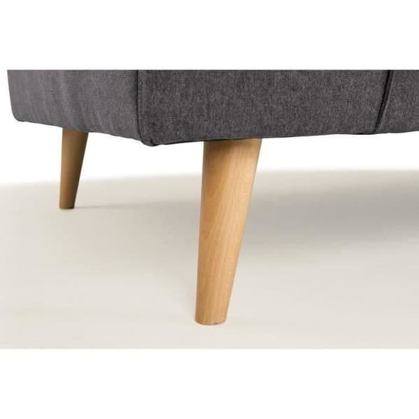Hexagone - 3-sits rak soffa - Grå tyg - L 216 x D 90 x H 80 cm - Gustave