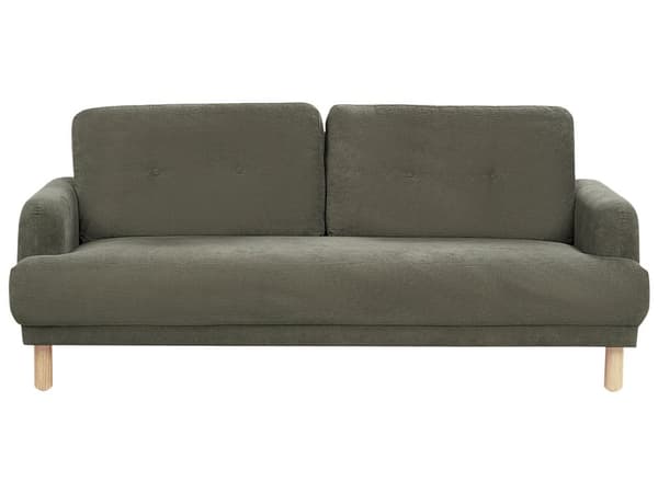 3-seters Sofa Mørkegrønn Kordfløyel Treben Loveseat Sofa Retro Minimalistisk Stuemøbler