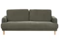 Miniatyrbilde 5 av 11: 3-seters Sofa Mørkegrønn Kordfløyel Treben Loveseat Sofa Retro Minimalistisk Stuemøbler