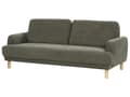 Miniatyrbilde 6 av 11: 3-seters Sofa Mørkegrønn Kordfløyel Treben Loveseat Sofa Retro Minimalistisk Stuemøbler
