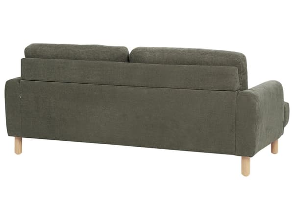 3-seters Sofa Mørkegrønn Kordfløyel Treben Loveseat Sofa Retro Minimalistisk Stuemøbler