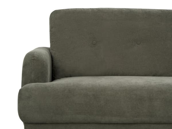 3-seters Sofa Mørkegrønn Kordfløyel Treben Loveseat Sofa Retro Minimalistisk Stuemøbler