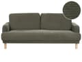 Miniatyrbilde 1 av 11: 3-seters Sofa Mørkegrønn Kordfløyel Treben Loveseat Sofa Retro Minimalistisk Stuemøbler