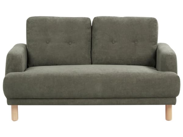 2-seters Sofa Mørkegrønn Kordfløyel Treben Loveseat Sofa Retro Minimalistisk Stuemøbler
