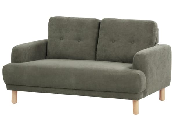 2-seters Sofa Mørkegrønn Kordfløyel Treben Loveseat Sofa Retro Minimalistisk Stuemøbler