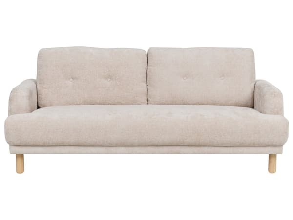 3-seters Sofa Beige Boucle Treben Loveseat Sofa Retro Minimalistisk Stuemøbler