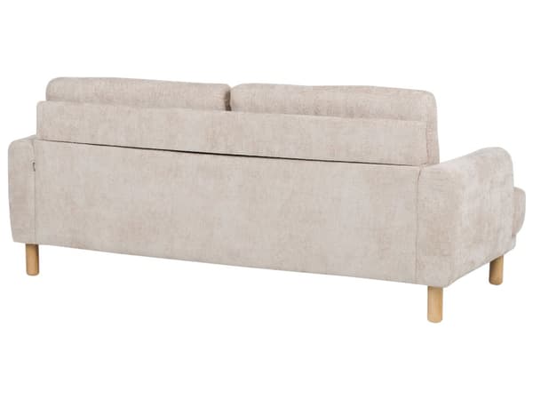 3-seters Sofa Beige Boucle Treben Loveseat Sofa Retro Minimalistisk Stuemøbler