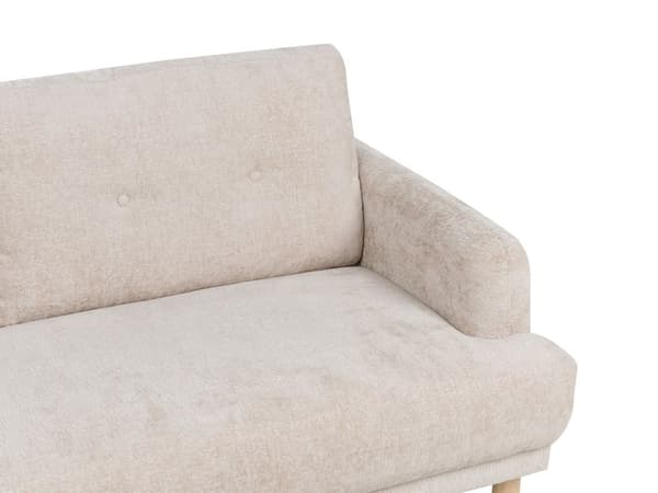 3-seters Sofa Beige Boucle Treben Loveseat Sofa Retro Minimalistisk Stuemøbler