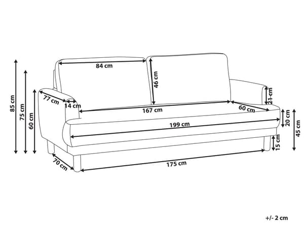 3-seters Sofa Beige Kordfløyel Treben Loveseat Sofa Retro Minimalistisk Stuemøbler
