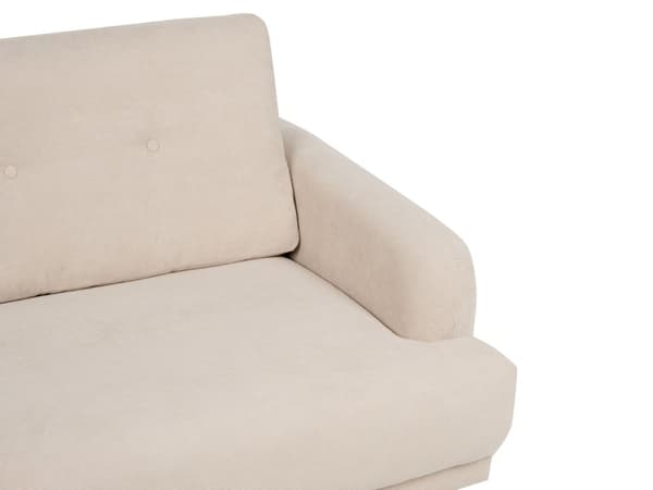 3-seters Sofa Beige Kordfløyel Treben Loveseat Sofa Retro Minimalistisk Stuemøbler