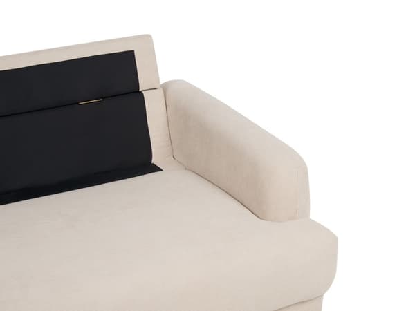 3-seters Sofa Beige Kordfløyel Treben Loveseat Sofa Retro Minimalistisk Stuemøbler