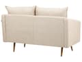Miniatyrbilde 6 av 11: Sofa Beige Fløyel 2 Seter Ryggstøttet Sete Metall Gyllene Ben Retro Glam