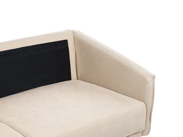 Sofa Beige Fløyel 2 Seter Ryggstøttet Sete Metall Gyllene Ben Retro Glam