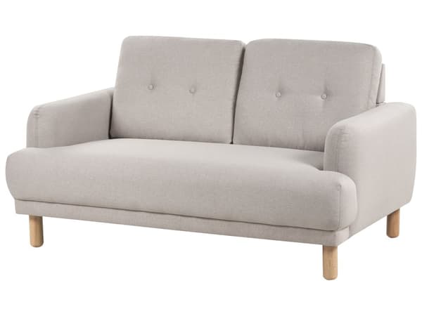 2-seters Sofa Taupe Stoff Treben Loveseat Sofa Retro Minimalistisk Stuemøbler