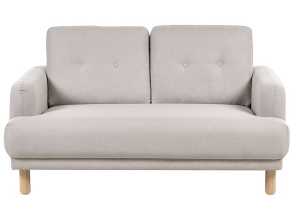 2-seters Sofa Taupe Stoff Treben Loveseat Sofa Retro Minimalistisk Stuemøbler