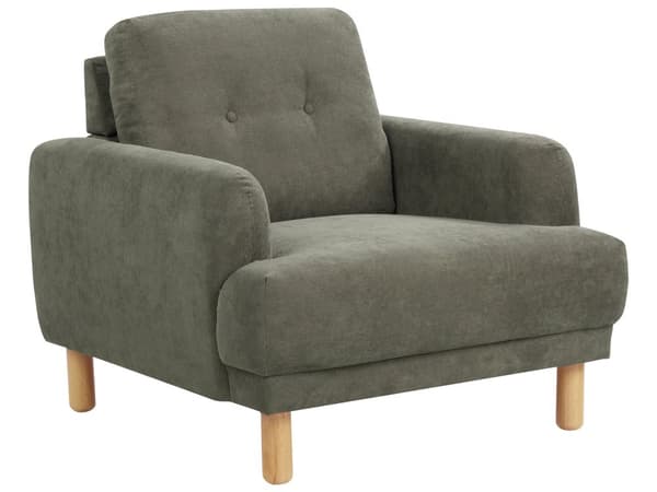 Sofagruppe 3-seters Sofa Lenestol Mørkegrønn Kordfløyel Treben Loveseat Retro Minimalistisk Stue Møbler