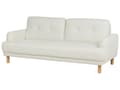 Miniatyrbilde 4 av 11: Sofagruppe 3-seters Sofa Lenestol Off-White Polyester Stoff Treben Loveseat Retro Minimalistisk Stue Møbler