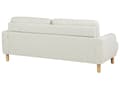 Miniatyrbilde 6 av 11: Sofagruppe 3-seters Sofa Lenestol Off-White Polyester Stoff Treben Loveseat Retro Minimalistisk Stue Møbler