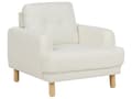 Miniatyrbilde 7 av 11: Sofagruppe 3-seters Sofa Lenestol Off-White Polyester Stoff Treben Loveseat Retro Minimalistisk Stue Møbler