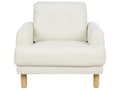 Miniatyrbilde 8 av 11: Sofagruppe 3-seters Sofa Lenestol Off-White Polyester Stoff Treben Loveseat Retro Minimalistisk Stue Møbler
