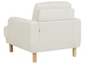 Miniatyrbilde 9 av 11: Sofagruppe 3-seters Sofa Lenestol Off-White Polyester Stoff Treben Loveseat Retro Minimalistisk Stue Møbler