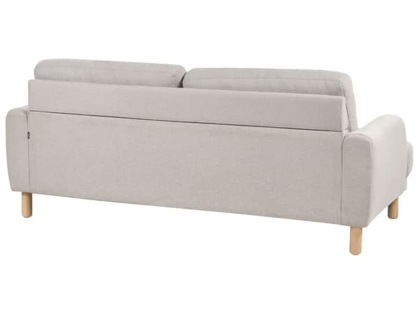 Sofa Taupe Polyester 3 Personers Tyk Polstret Dyb Blød Stofsofa til Stuen Vintage Retro Inspiration Stue Møbel Moderne
