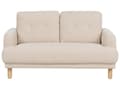 Miniatyrbillede 5 af 11: Sofa Beige Fløjl 2 Personers Tyk Polstret Dyb Blød Stofsofa til Stuen Vintage Retro Inspiration Stue Møbel Moderne Fløjlsofa