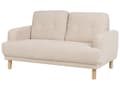 Miniatyrbillede 6 af 11: Sofa Beige Fløjl 2 Personers Tyk Polstret Dyb Blød Stofsofa til Stuen Vintage Retro Inspiration Stue Møbel Moderne Fløjlsofa