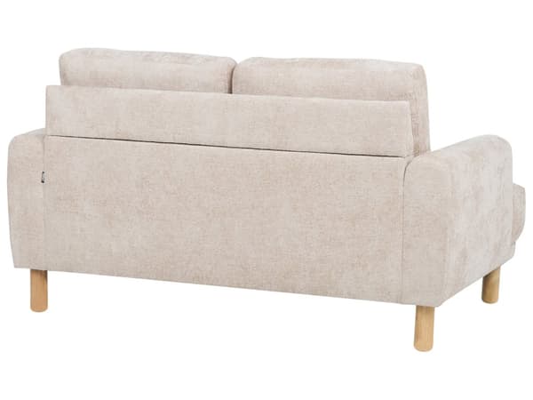 Sofa Beige Boucle 2 Personers Tyk Polstret Dyb Blød Stofsofa til Stuen Vintage Retro Inspiration Stue Møbel Moderne